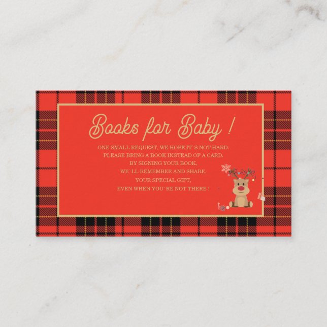 Watercolor baby shower books fo Enclosure Card Tilläggskort (Framsida)