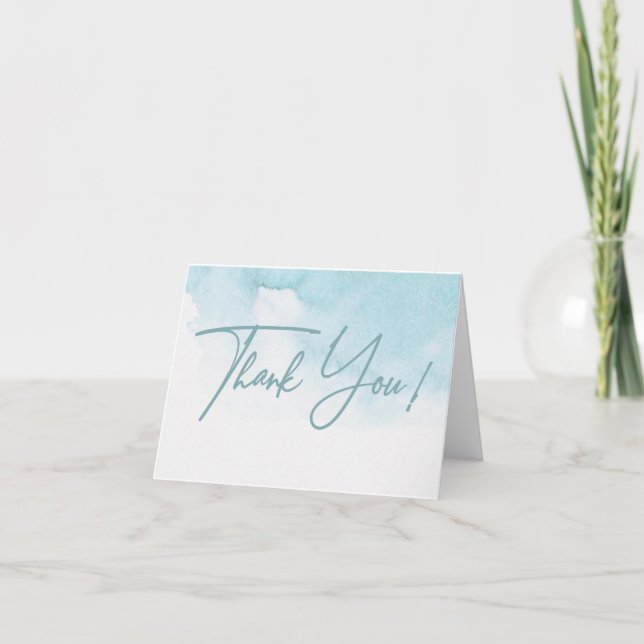 Watercolor Baby Shower Folding Thank You Card Meddelande (Framsida)
