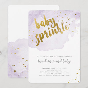 Watercolor Baby Sprinkle - Lavender Inbjudningar