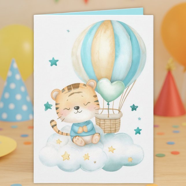 Watercolor Baby Tiger folded greeting  Kort (Skapare uppladdad)