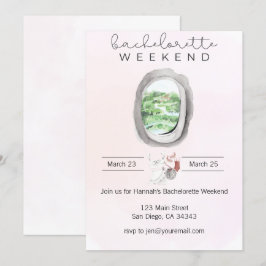 Watercolor Bachelorette Helg Inbjudningar