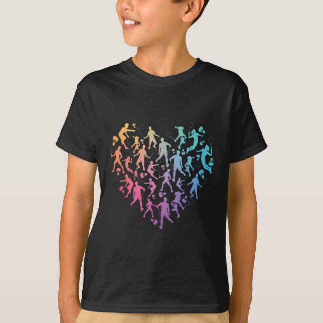 Watercolor Badminton Player Team Shuttle Älskare F T Shirt (Framsida)