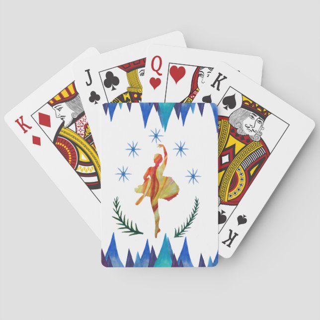 Watercolor Ballerina Casinokort (Baksidan)