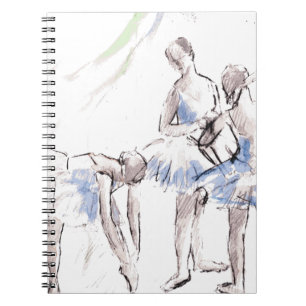 Watercolor Ballet Dancing Ballerina Anteckningsbok