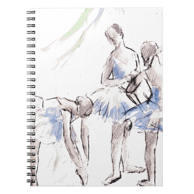 Watercolor Ballet Dancing Ballerina Anteckningsbok (Framsidan)