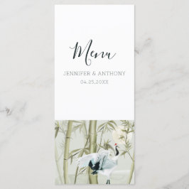 Watercolor Bamboo Japansk Crane Meny