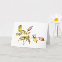 Watercolor barberry greeting card kort