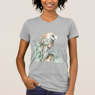 Watercolor Barn Uggla Bird Wildlife Nature Art Ke T Shirt