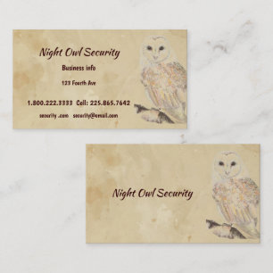 Watercolor Barn Uggla Security Business Visitkort