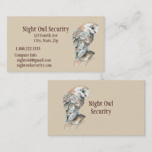 Watercolor Barn Uggla Security Business Visitkort