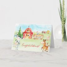 Watercolor Barnyard och Boskap Tack