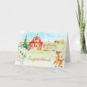Watercolor Barnyard och Boskap Tack Kort