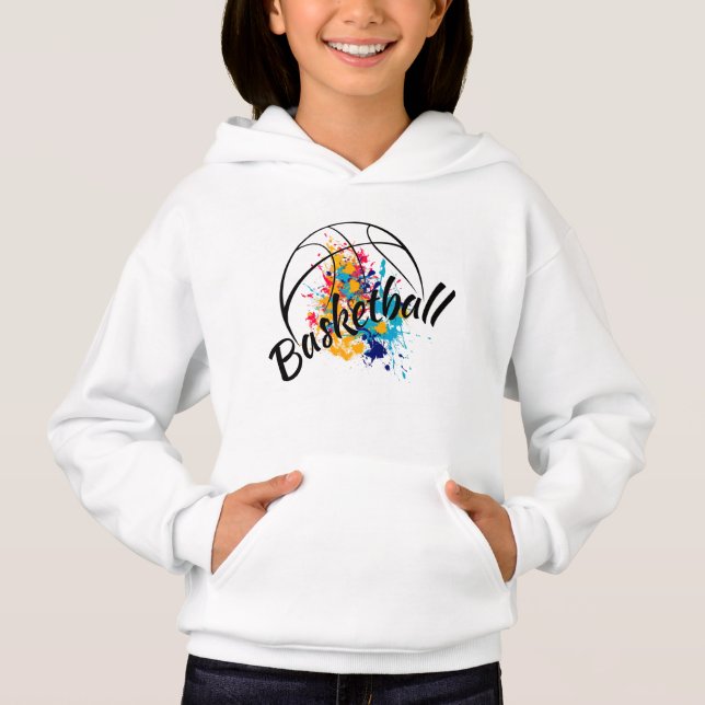 Watercolor Basketball Girl T Shirt (Framsida)