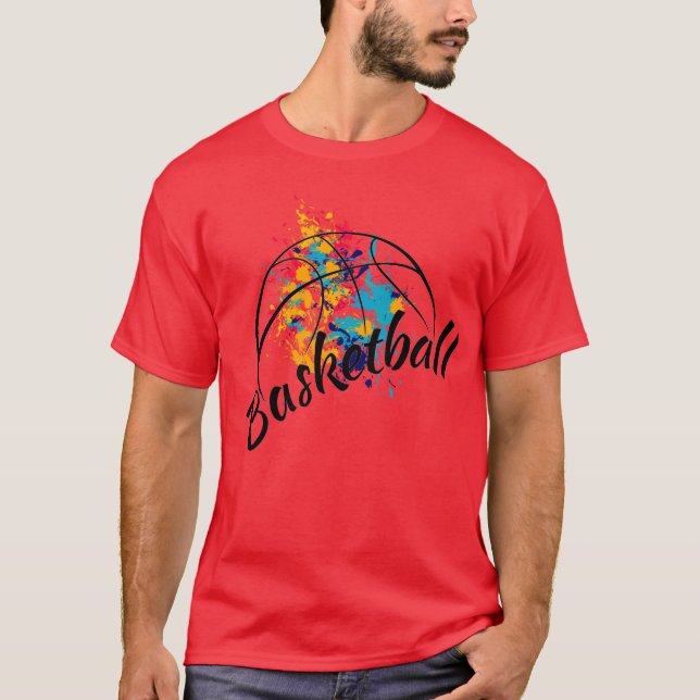 Watercolor Basketball Manar T Shirt (Framsida)