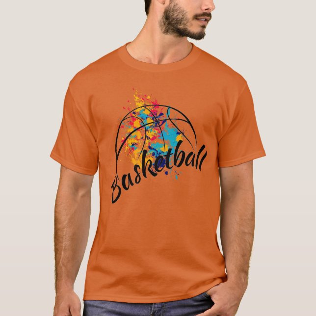 Watercolor Basketball Manar T Shirt (Framsida)