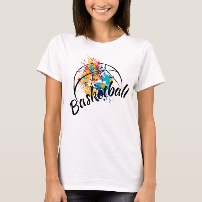 Watercolor Basketball Womens T Shirt (Framsida)