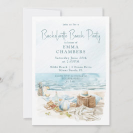Watercolor Beach Bachelorette Party Inbjudningar