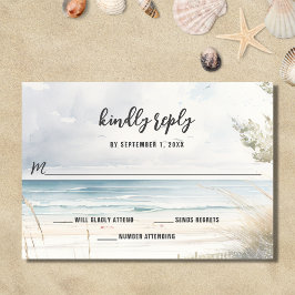 Watercolor Beach Coastal Destination Wedding OSA Kort