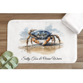 Watercolor Beach Crab, custom Badrumsmatta