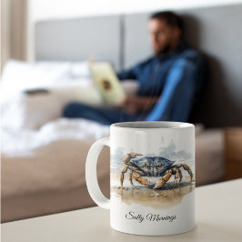 Watercolor Beach Crab, custom Kaffemugg