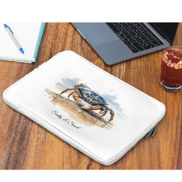 Watercolor Beach Crab, custom Laptop Fodral