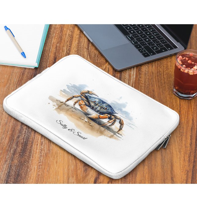 Watercolor Beach Crab, custom Laptop Fodral (Skapare uppladdad)