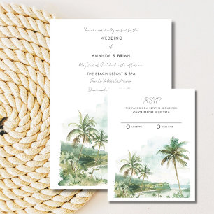 Watercolor Beach Destinations Wedding OSA Kort