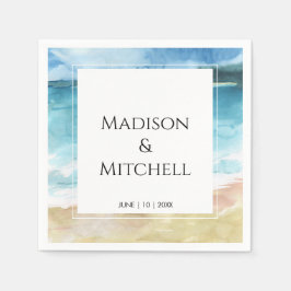 Watercolor Beach Ocean Destinations Wedding Pappersservett