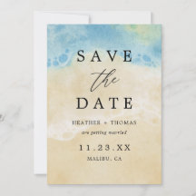 Watercolor Beach Ocean Destinations Wedding
