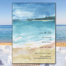 Watercolor Beach Ocean Destinations Wedding