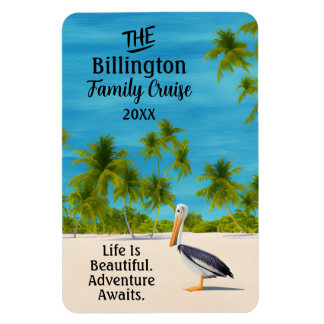 Watercolor Beach Pelican Ocean Cruise Cabin Door Magnet