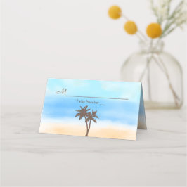 Watercolor Beach WedCollection Placeringskort