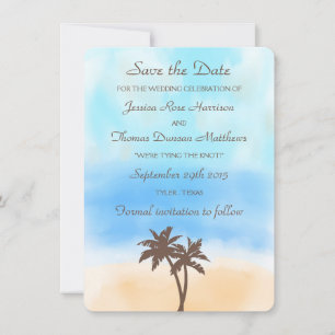 Watercolor Beach WedCollection Spara Datumet