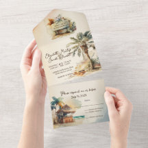 Watercolor Beach Wedding