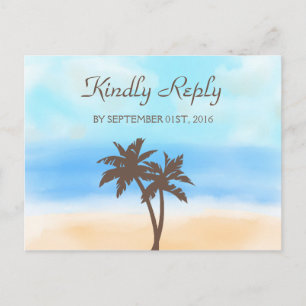 Watercolor Beach Wedding Collection - OSA Inbjudan Vykort