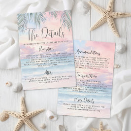 Watercolor Beach Wedding Details Tilläggskort