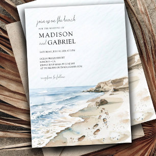 Watercolor Beach Wedding Inbjudningar
