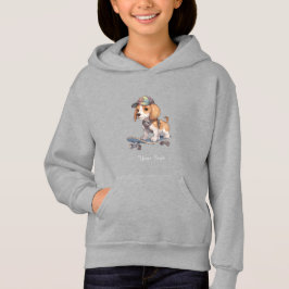 Watercolor Beagle Kids Pullover Hoodie T Shirt