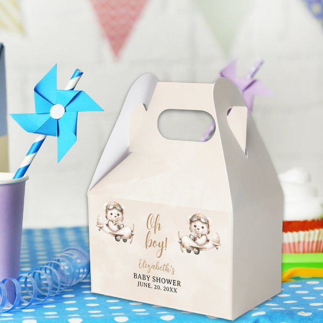 Watercolor Bear Baby Shower party Presentaskar (Skapare uppladdad)