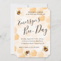 Watercolor Bee Birthday