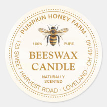 Watercolor Bee Dotted Frame Beeswax Product Label