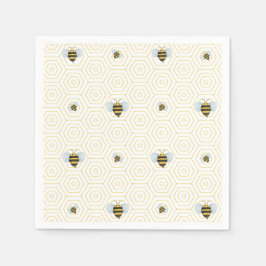 Watercolor Bee Mönster Pappersservett