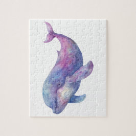Watercolor Beluga Whale Pussel