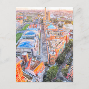Watercolor Berlin. Kort av Potsdamer Platz