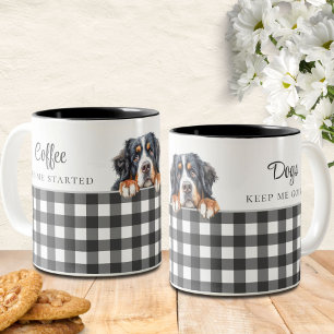 Watercolor Bernese Mountain Hund Black White Play Två-Tonad Mugg