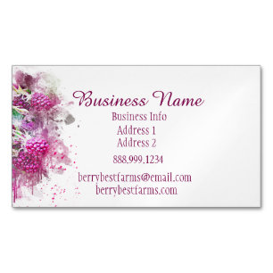 Watercolor Berries Business Namn Magnetiska Visitkort