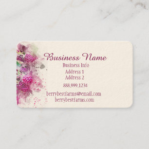 Watercolor Berries Business Namn Visitkort