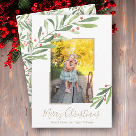 Watercolor Berries Jul Photo Julkort