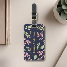 Watercolor Berries Personlig Namn Luggage Tag Bagagebricka