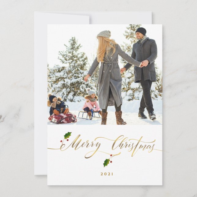 Watercolor Berries Photo God jul (Framsida)